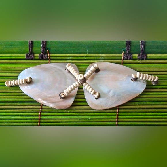 MANGOS PURSE HANDBAG WICKER GREEN MOTHER OF PEARL NEW HANDCRAFTED Y2K VINTAGE - Picture 4 of 11